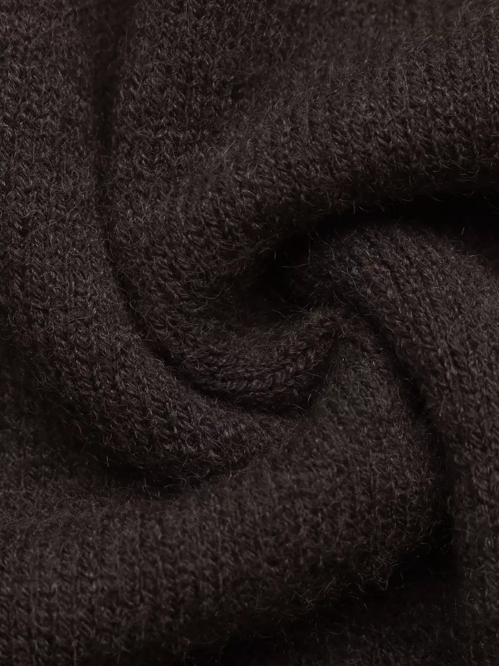 Crew Neck Button-up Cardigan in Brown, editorial view