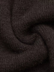 Crew Neck Button-up Cardigan in Brown, editorial view
