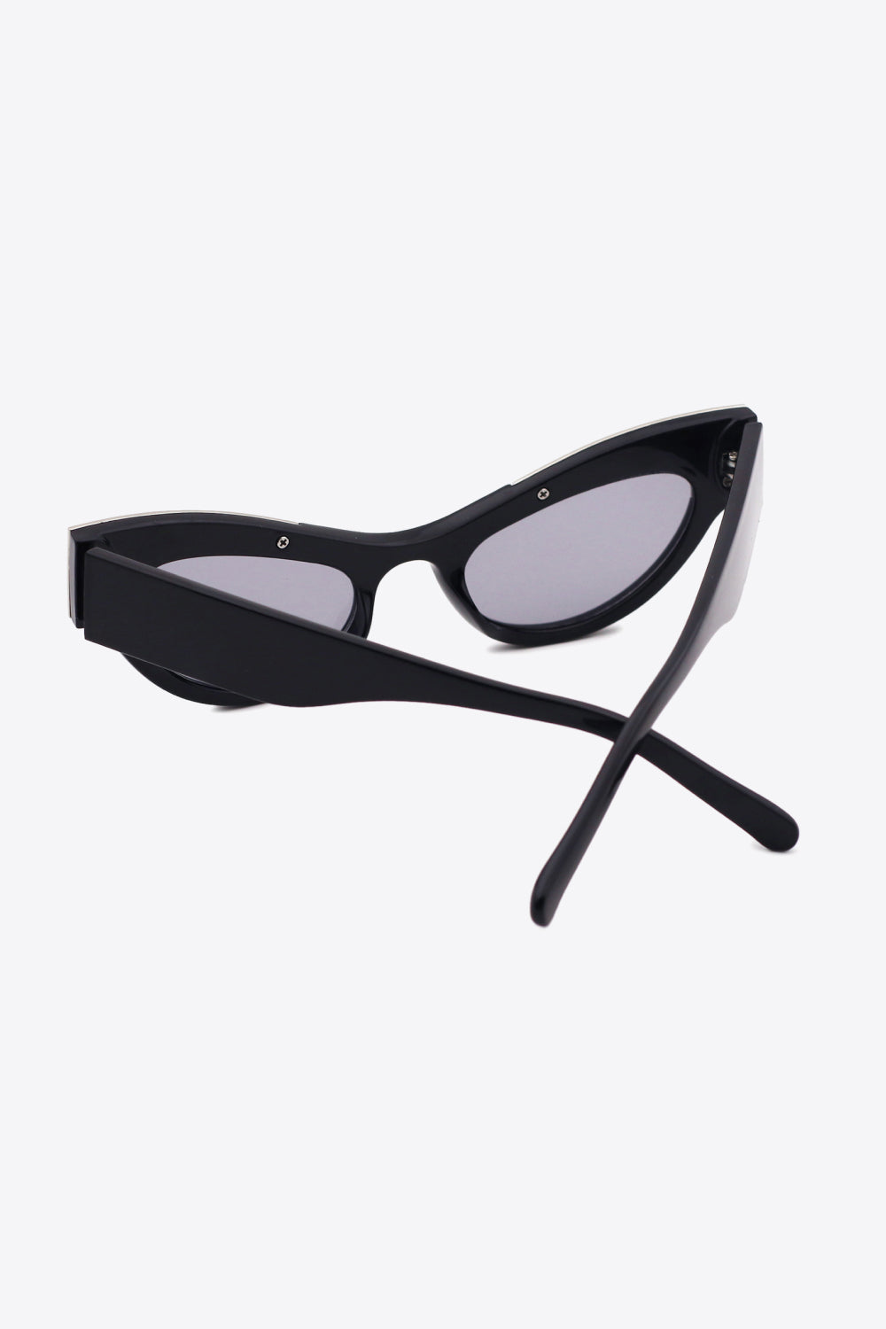 Black acetate cat-eye sunglasses with crystal embellishments