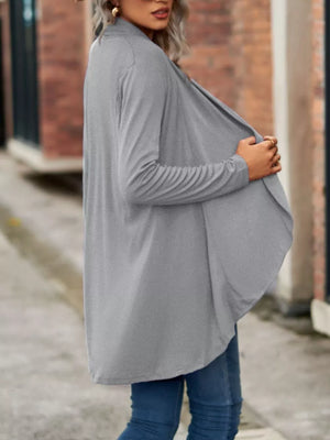 Open-front Dropped Shoulder Cardigan in Army Green with dropped shoulder