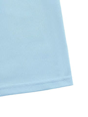 Light blue ribbed maxi dress with a subtle texture and hem detail.