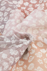 Patchwork floral maxi skirt in floral print with soft gradient colors.