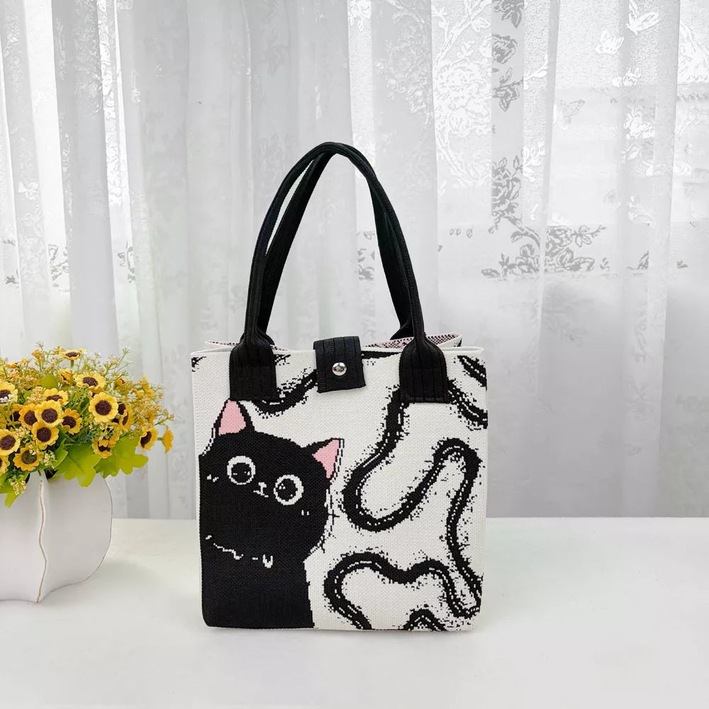 Cartoon Portable Medium Tote Bag, front view