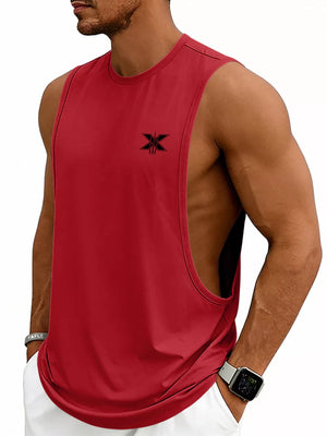 Men's Full Size Round Neck Tank Plus Size in Sage, fabric detail