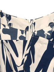 Botanical print maxi dress with square neck and zipper detail