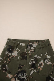 Vintage Floral Print High Waist Wide Leg Jeans, view 12