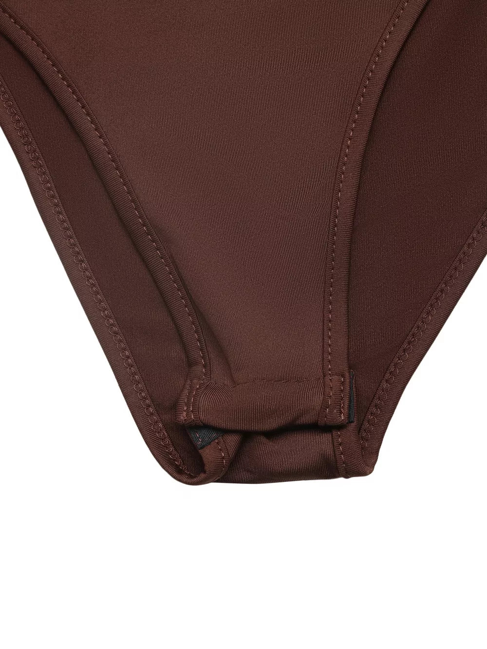 Striped Button-up Bodysuit in Brown, fit detail