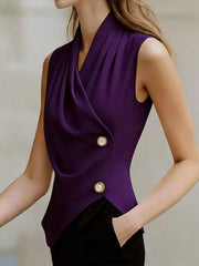 Elegant Asymmetrical Cowl Tank Top