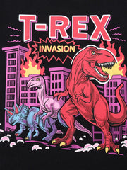 Children's T-rex Invasion Graphic T-shirt, model styling view
