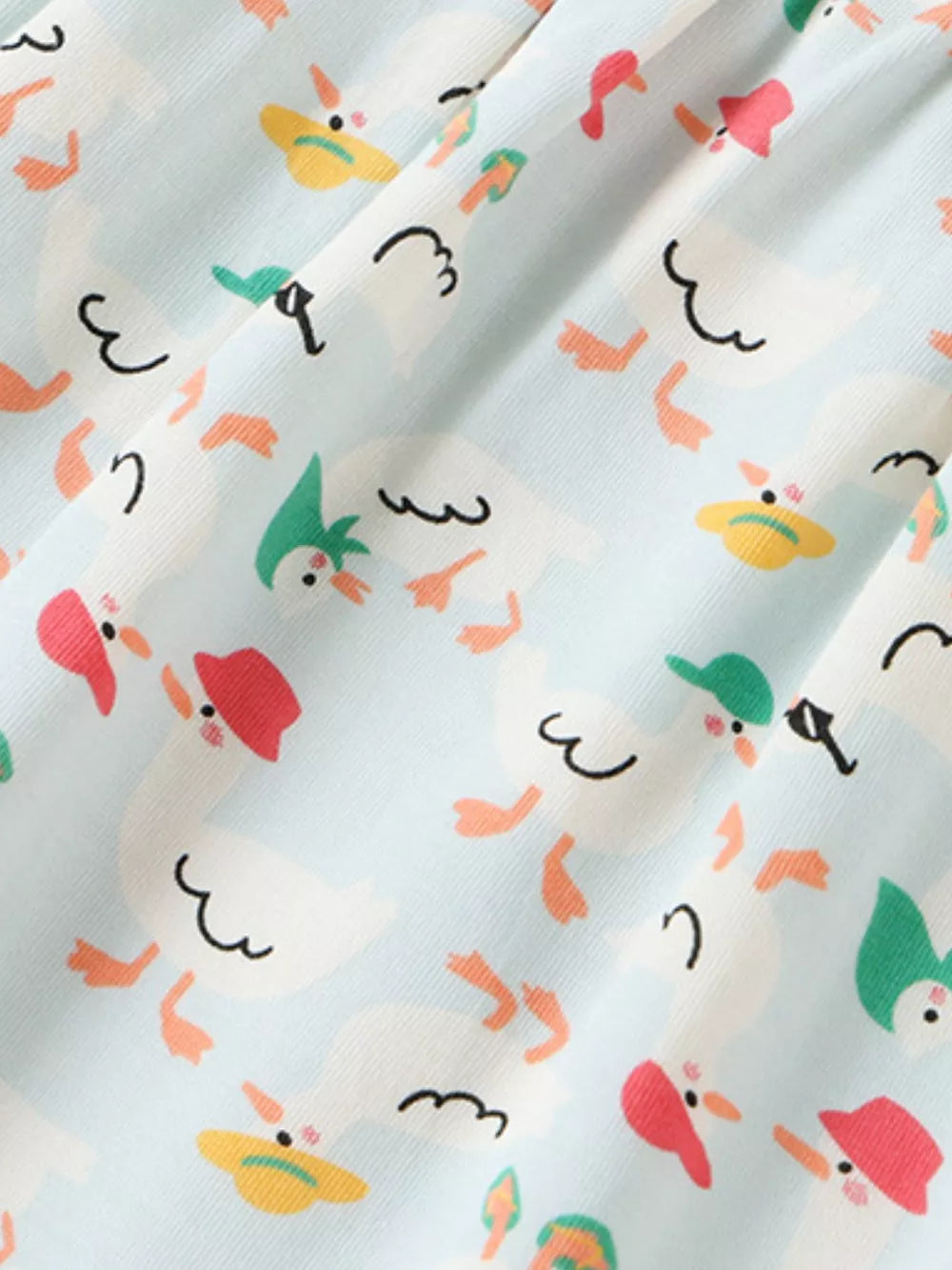 Children's Ruffle Sleeve Cartoon Print Dress, model styling view