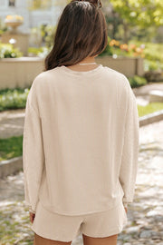 Chic matching set in Dust Storm with vertical ribbing detail.