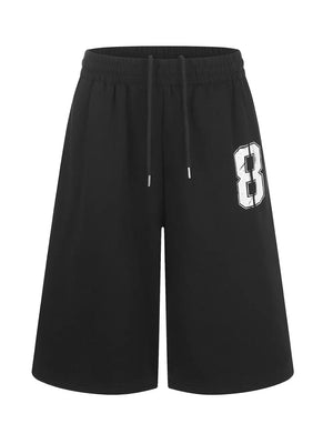 Men's Number 8 Wide Leg Capris in Blue, fit detail