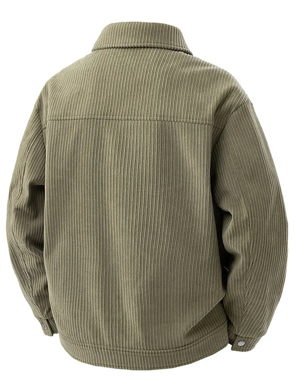 Men's Plus Size Corduroy Button Up Jacket in Black, side view
