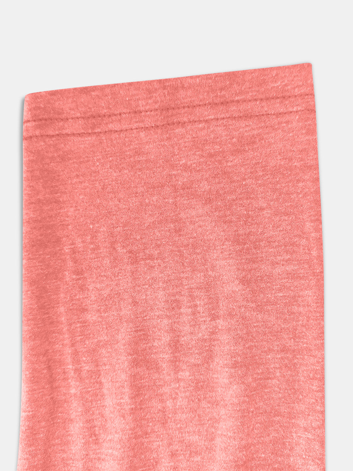 Buttoned Henley Slouch Tee in Burnt Coral, showing textured knit fabric and double-stitched neckline detail.