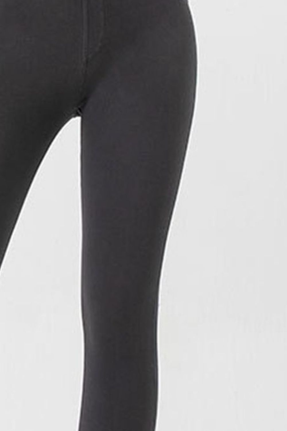 Dark gray denim-effect leggings with a sculpted fit.