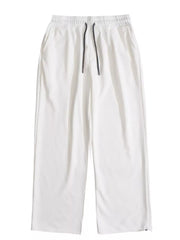 Men's Drawstring Wide Leg Pants in Gray, side view