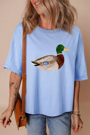 Western Duck Graphic Oversized T-shirt, front view