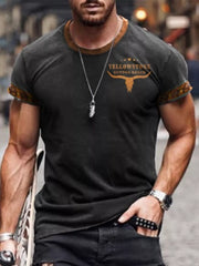 Men's Full Size Round Neck Short Sleeve T-shirt in Moss, front view