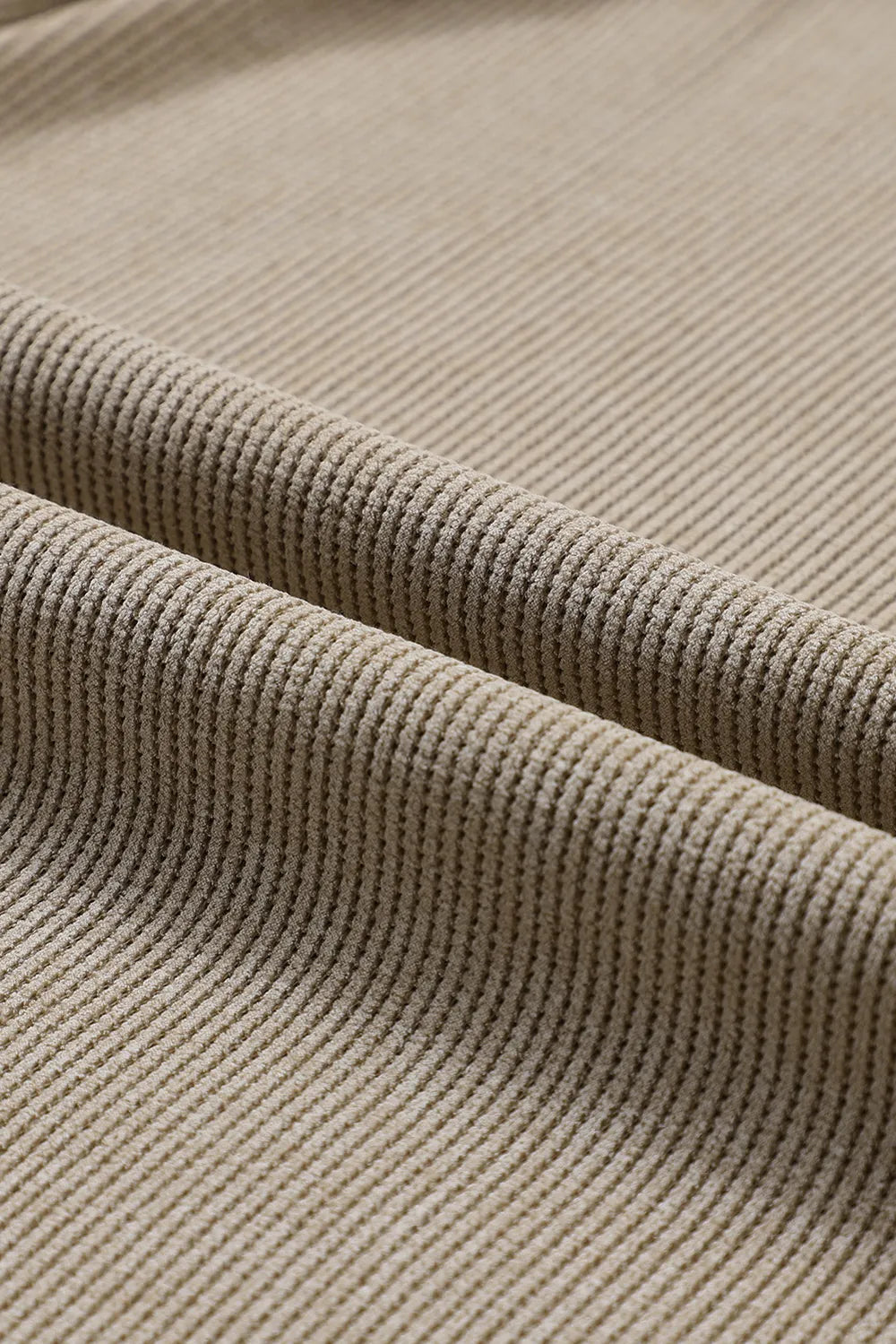 Camel ribbed sweatshirt fabric detail