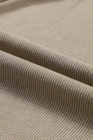 Camel ribbed sweatshirt fabric detail