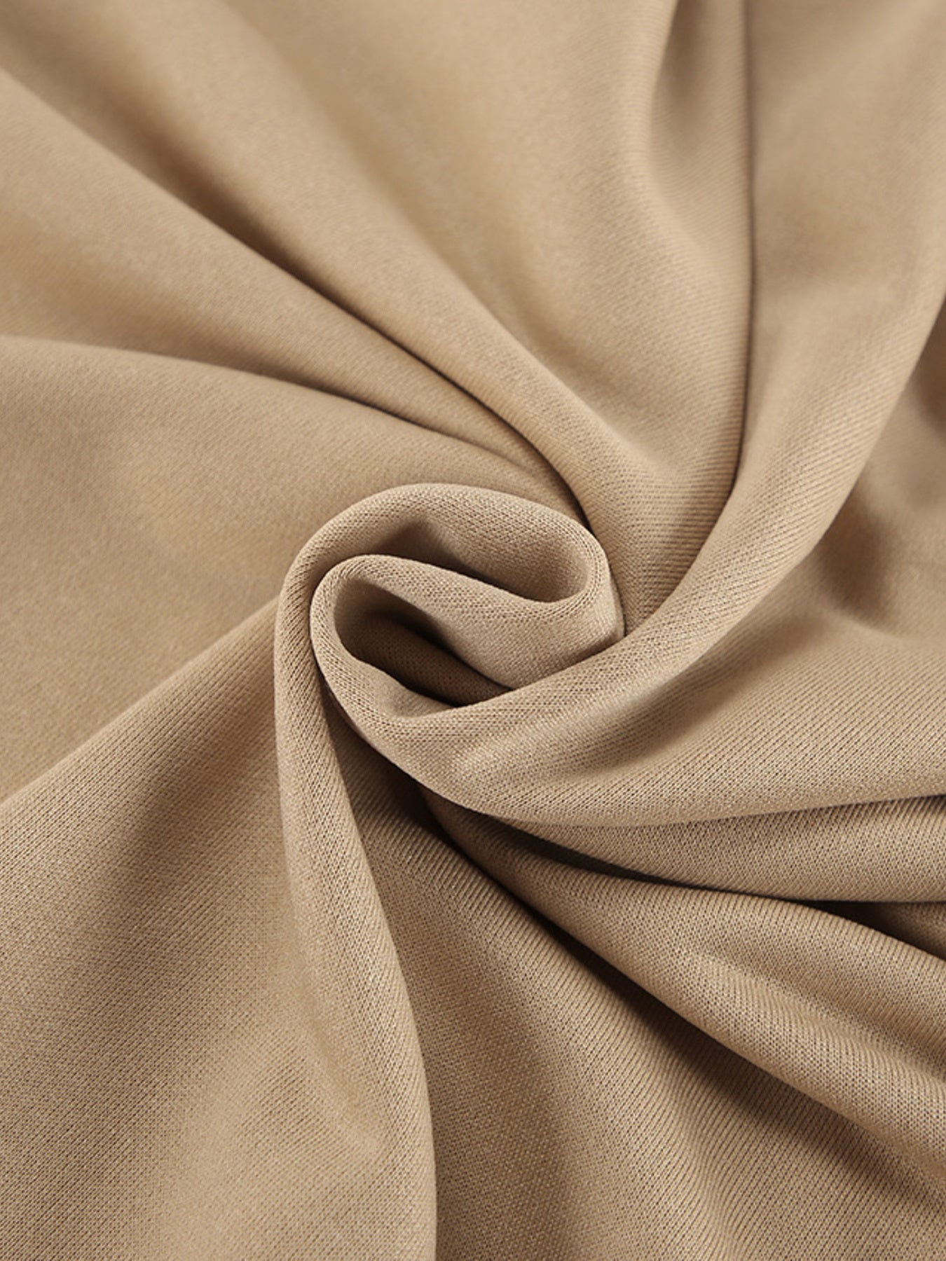 Camel quarter zip top and pants set fabric detail