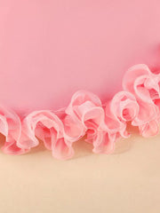 Pink baby cami and skirt set with delicate ruffled trim