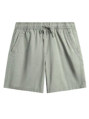 Men's light grey drawstring shorts with elastic waistband and side pockets.
