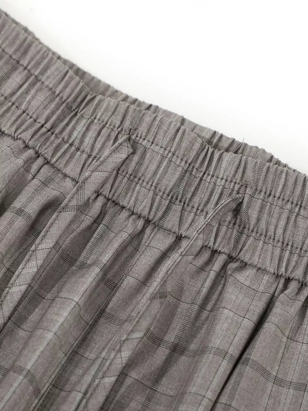 Men's Plaid Wide-leg Pants in Gray, back view
