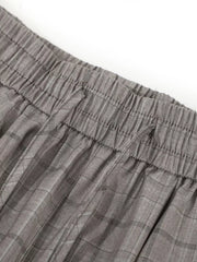 Men's Plaid Wide-leg Pants in Gray, back view