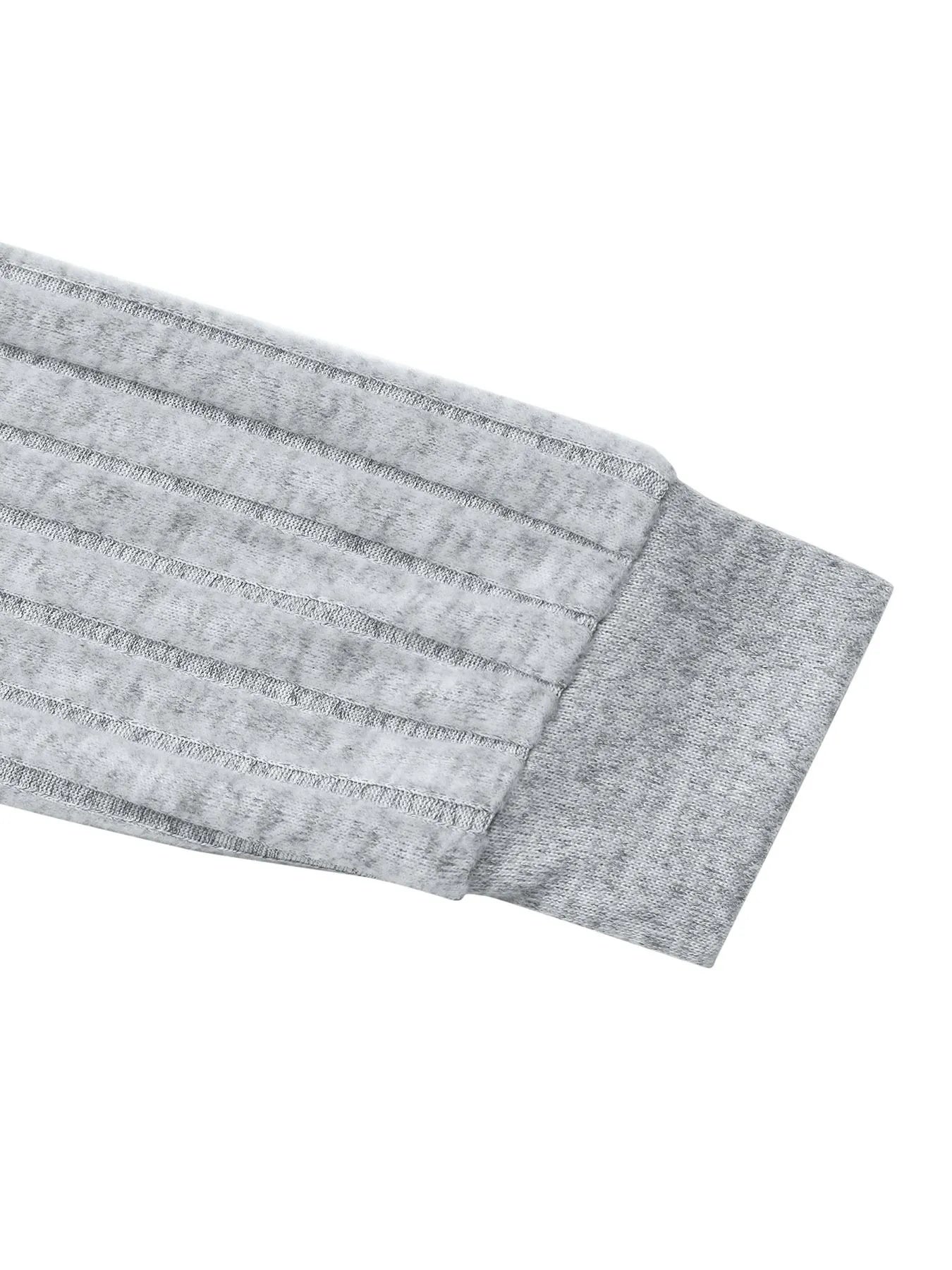 Light gray ribbed knit maxi dress sleeve detail with a banded cuff.
