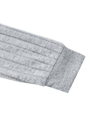 Light gray ribbed knit maxi dress sleeve detail with a banded cuff.