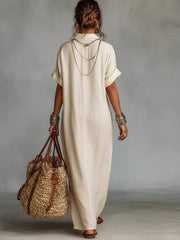 Full Size Bohemian Embroidered Maxi Dress in Black, close-up detail