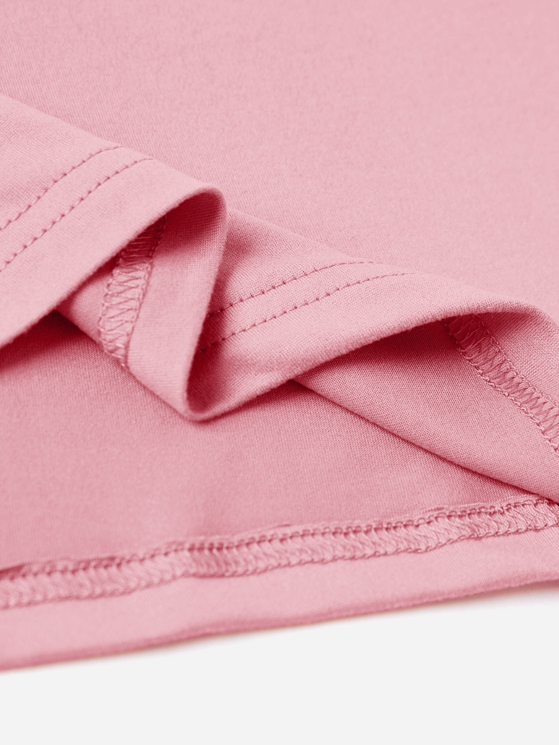 Blush pink t-shirt with visible stitching detail