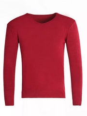 Men's Plus Size Solid Color Long Sleeve Knit Top in Navy, alternate angle