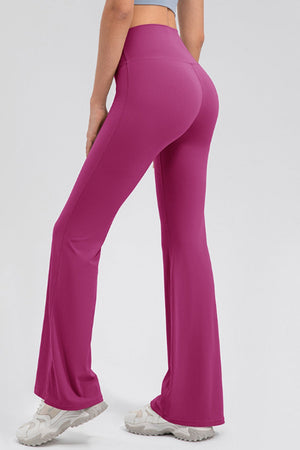 Sculpted flare leggings in hot pink with a high waist and performance fit.