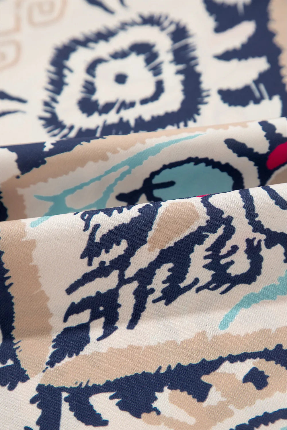 Ivory paisley print blouse with slit sleeves