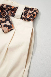 Chic Belted High-waisted Cotton Shorts