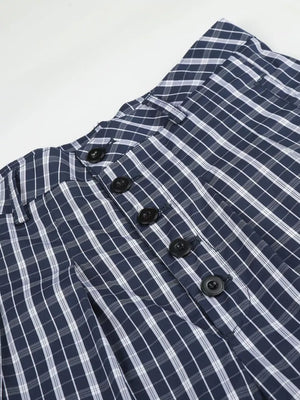 Men's Wide Leg Plaid Button-front Pants, model styling view