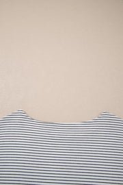 Stripe Contrasted Ruffle Trim Loose Long Sleeve Top in Stripe, view 11