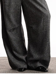 Men's gray wide leg sweatpants with a subtle plaid texture.