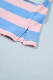 Playful Striped Two-piece Short Set