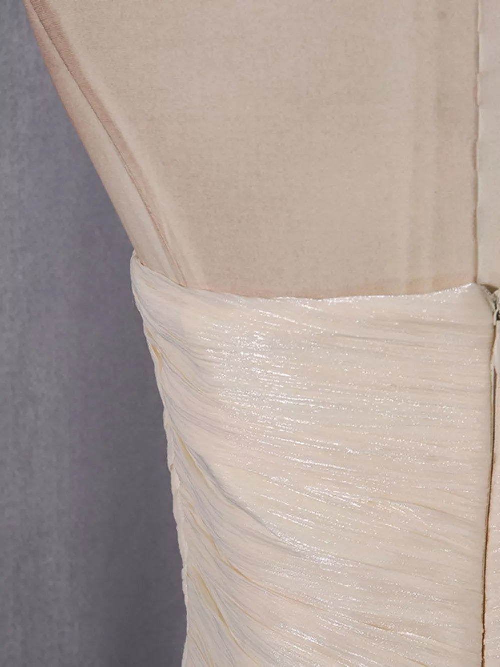 Strapless Ruffle Ruched Mini Dress in Apricot, view 11