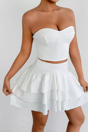 Chic Ruffled Tiered Two-piece Set