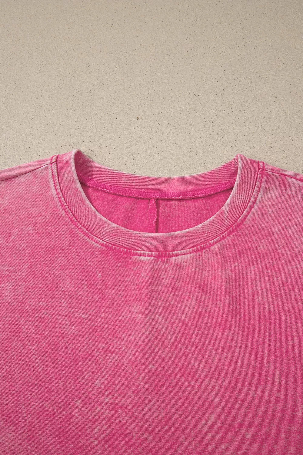 Solid Color Cotton Mineral Washed Oversize Tee in Mint Blue, product detail