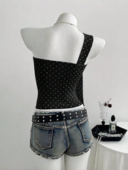 Polka Dot One-shoulder Cami, back view
