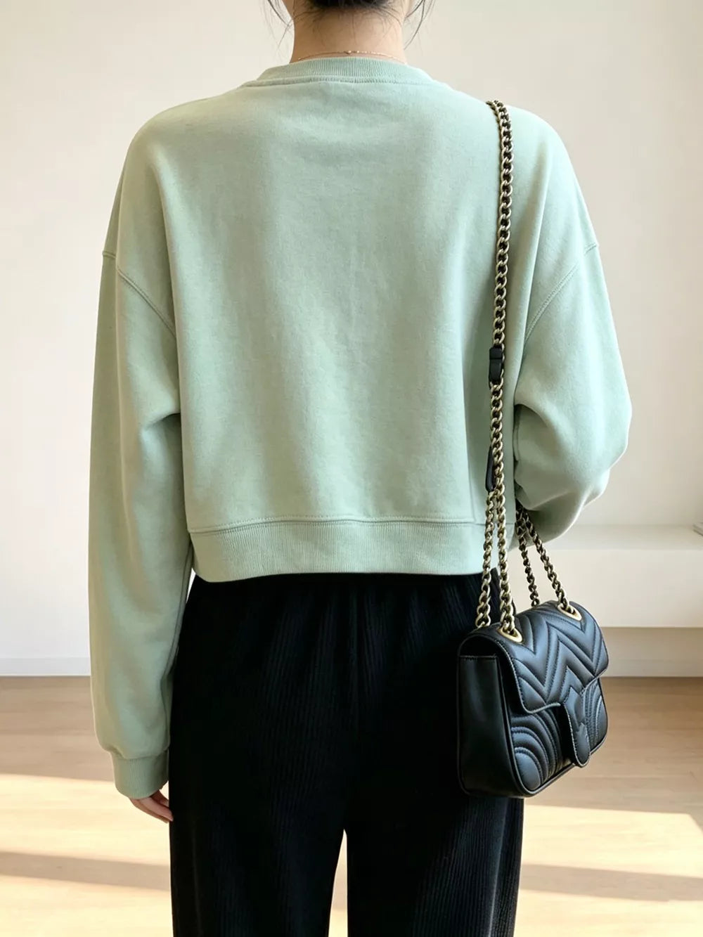 Crew Neck Drop Shoulder Sweatshirt, product detail