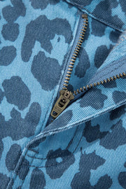 Leopard Print Barrel Leg Jeans, view 12