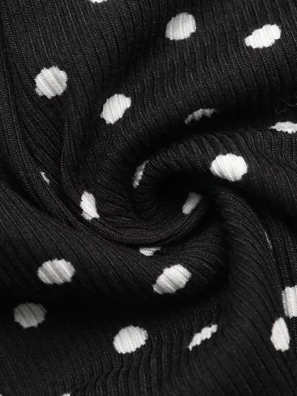 Polka Dot Lace Trimmed V-neck Mini Dress, editorial view