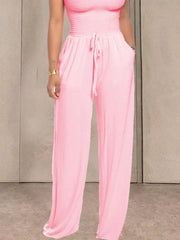 Effortless Strapless Smocked Jumpsuit
