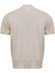 Men's Mock Neck Short Sleeve Knit Top in Khaki, view 11